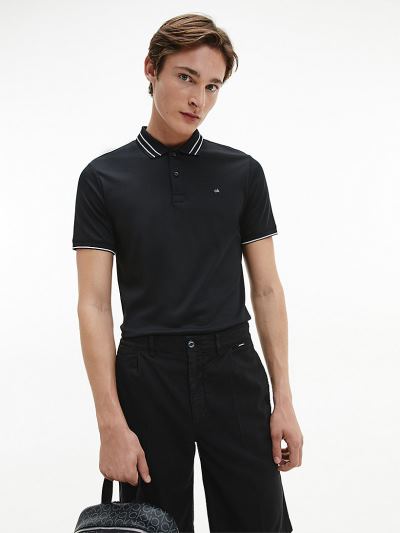 Calvin Klein Ruhák HU797643 | Calvin Klein Slim Cotton Férfi Pólóing Fekete